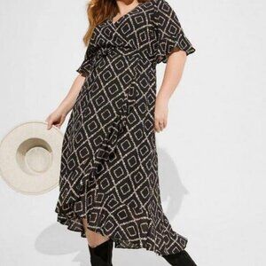 NWTS Torrid Women's Maxi Georgette Surplice Wrap Hi-Low Dress Size 1 (14-16)